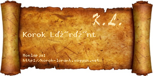 Korok Lóránt névjegykártya