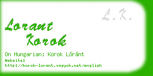 lorant korok business card