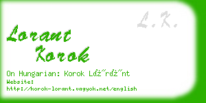 lorant korok business card